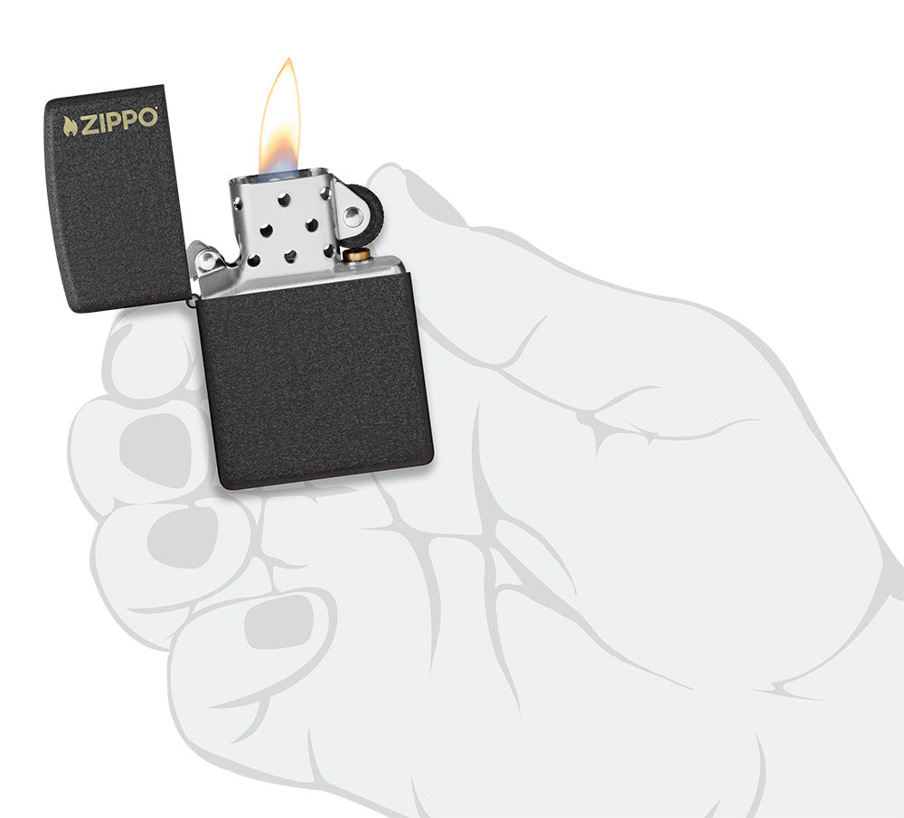 Klassiek Black Crackle® met Zippo-logo