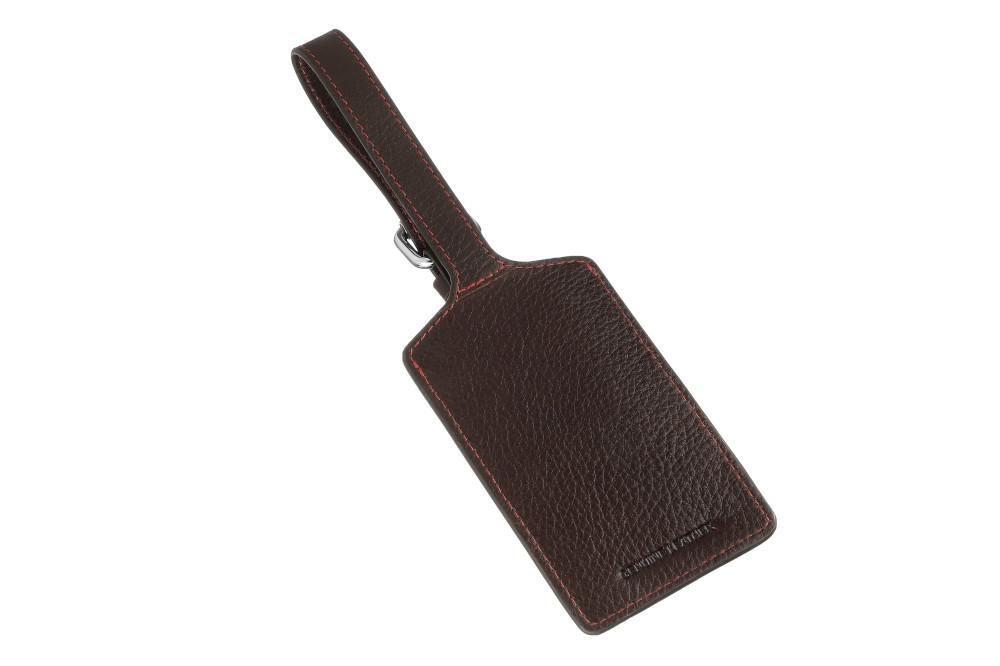 Achterzijde bagagelabel leder bruin Zippo-logo