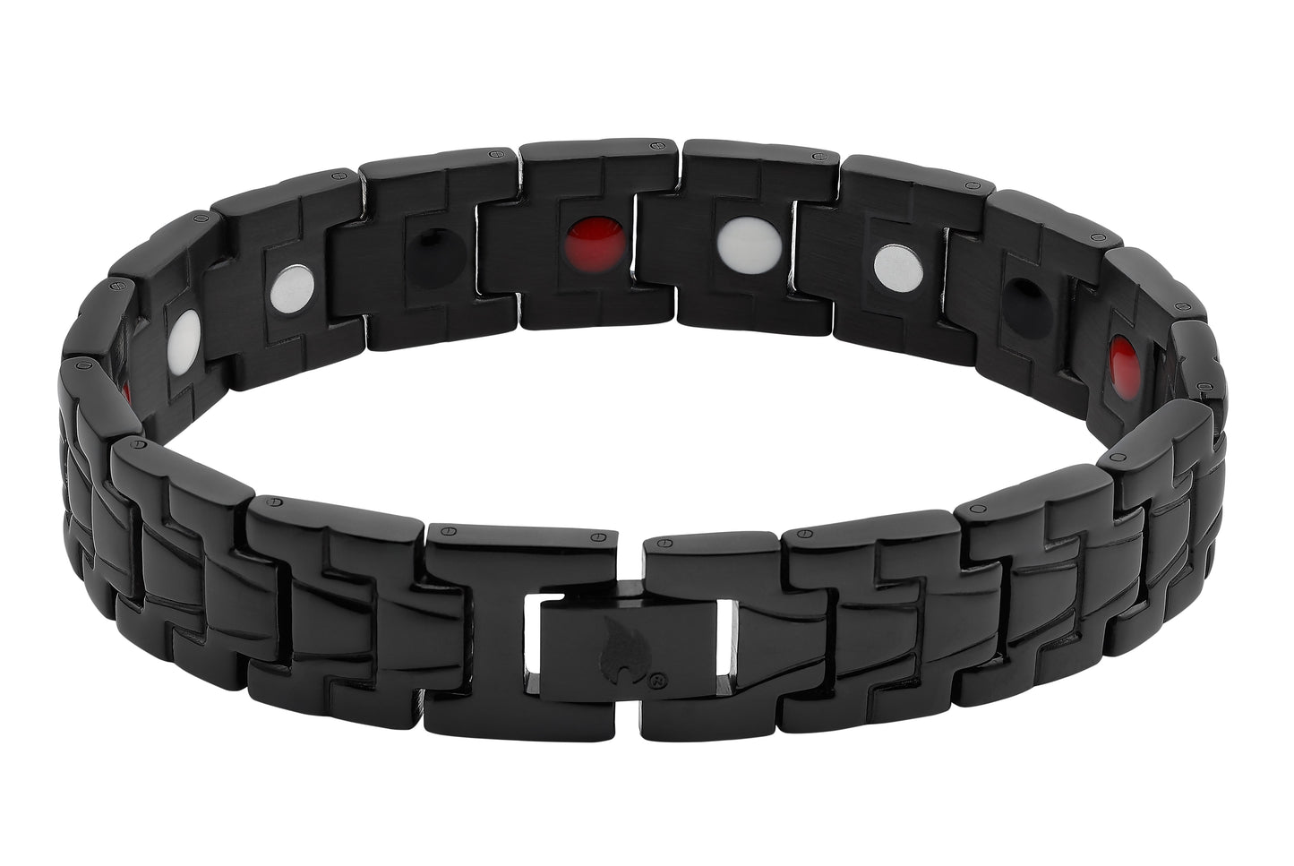 Achteraanzicht roestvrij stalen armband zwart