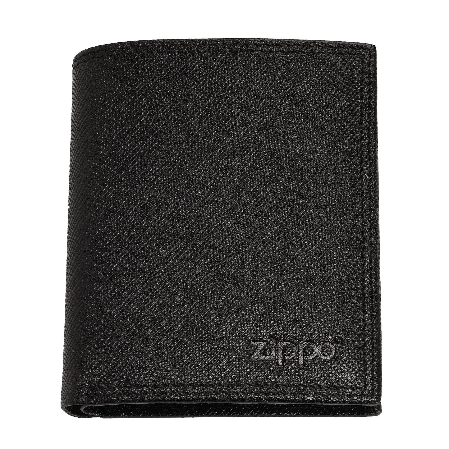 Zippo-portemonnee van saffianoleer met Zippo-logo vooraanzicht