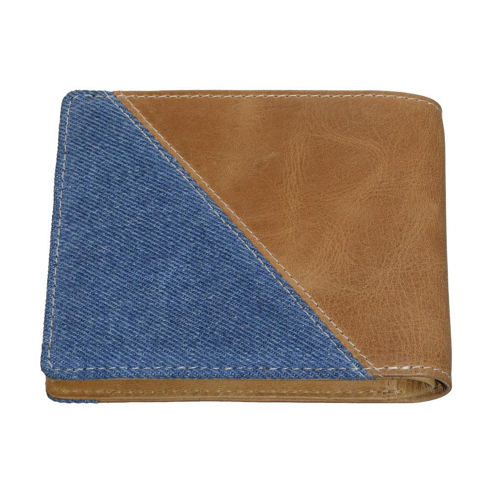 Zippo Portemonnee Achterkant met Denim en Licht Leer