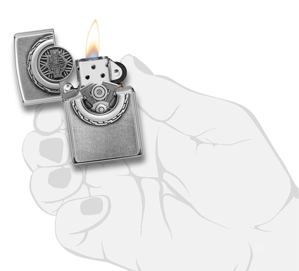 Harley-Davidson® Engine Surprise Emblem Street Chrome Lighter