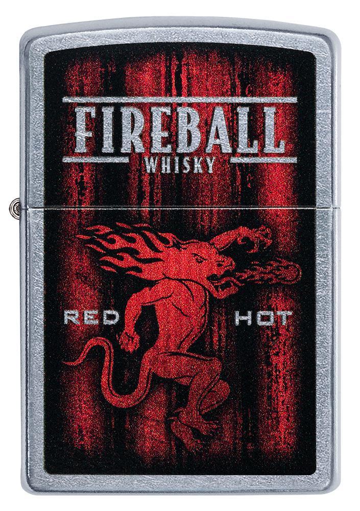 Vooraanzicht Zippo-aansteker chroom Fireball Whisky