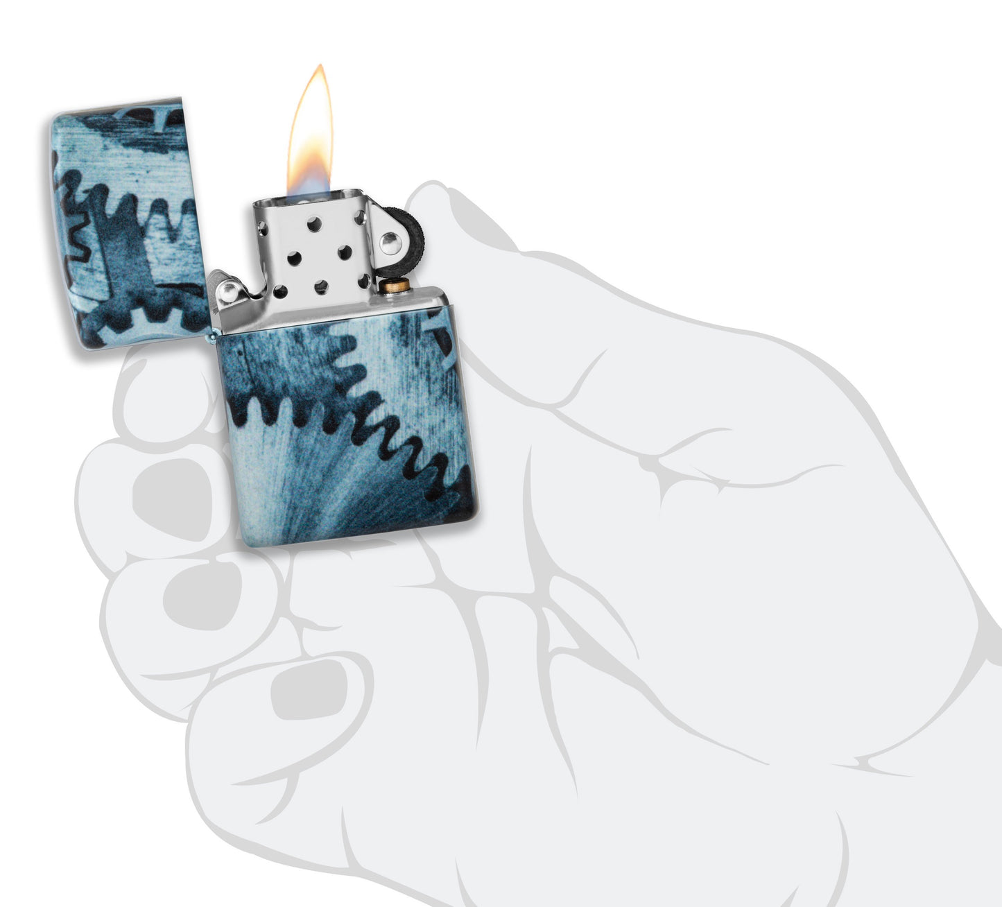 Zippo Aansteker 540 Graden Tandwielen Ontwerp met tandwielen Online Alleen Geopend met Vlam in Gestileerde Hand