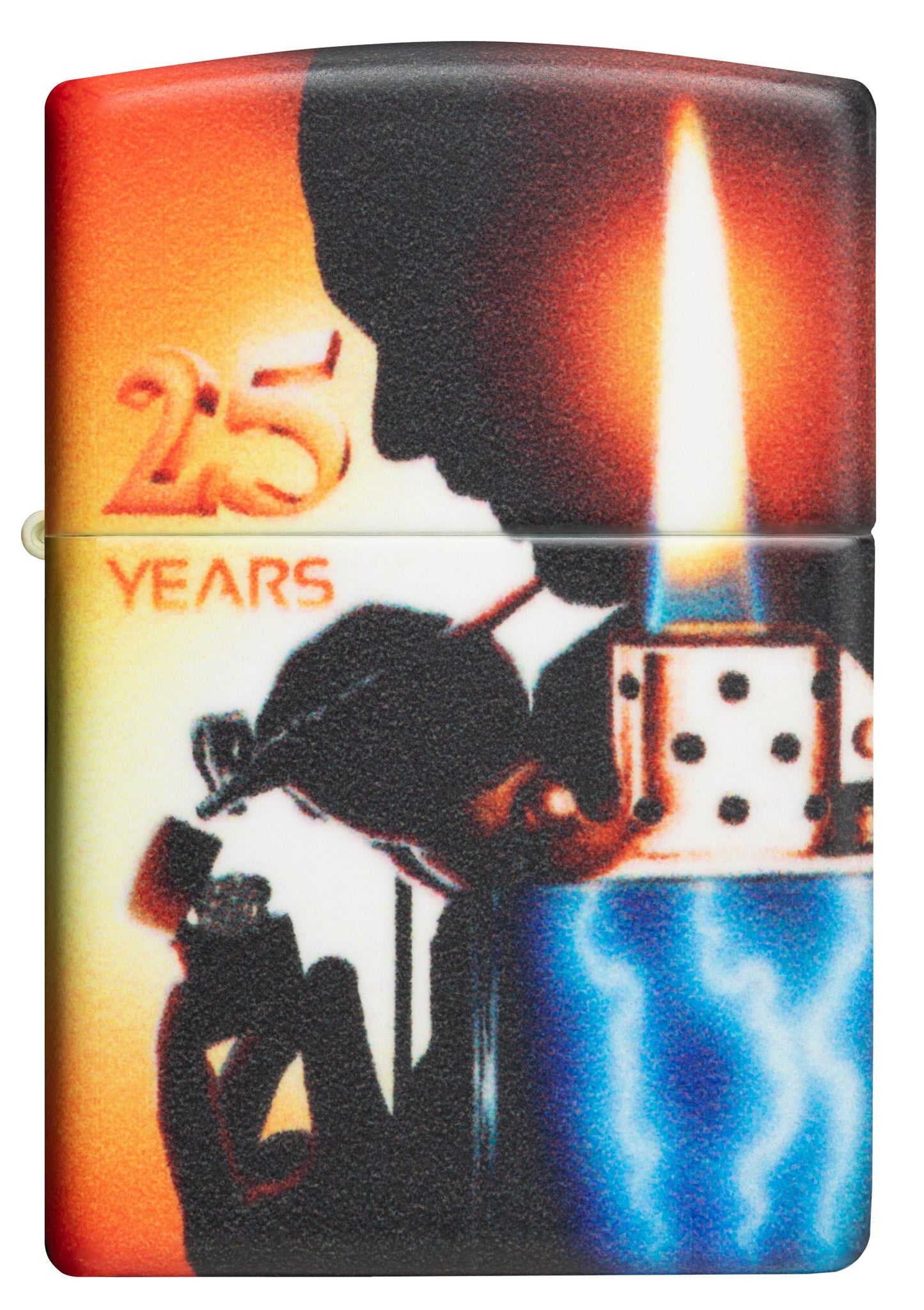 Vooraanzicht Zippo Aansteker 25 Jaar Collectible Airbrush Claudio Mazzi 540 Graden Ontwerp