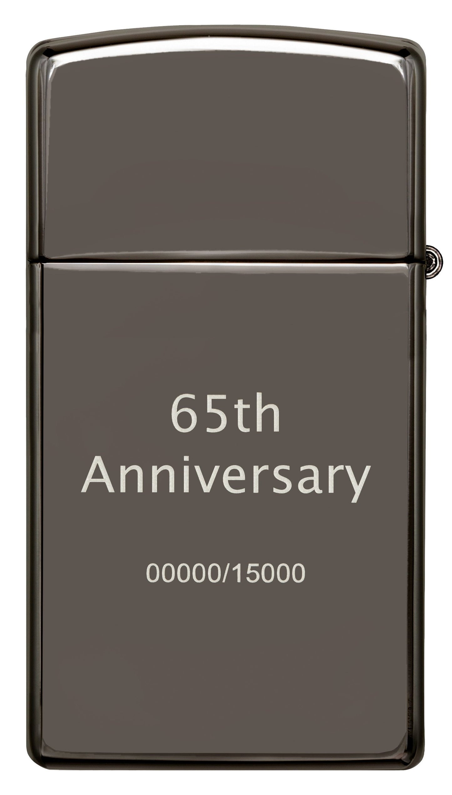 Achteraanzicht Zippo Aansteker 65 jaar Slim Black Ice Limited Edition 65ste Verjaardag