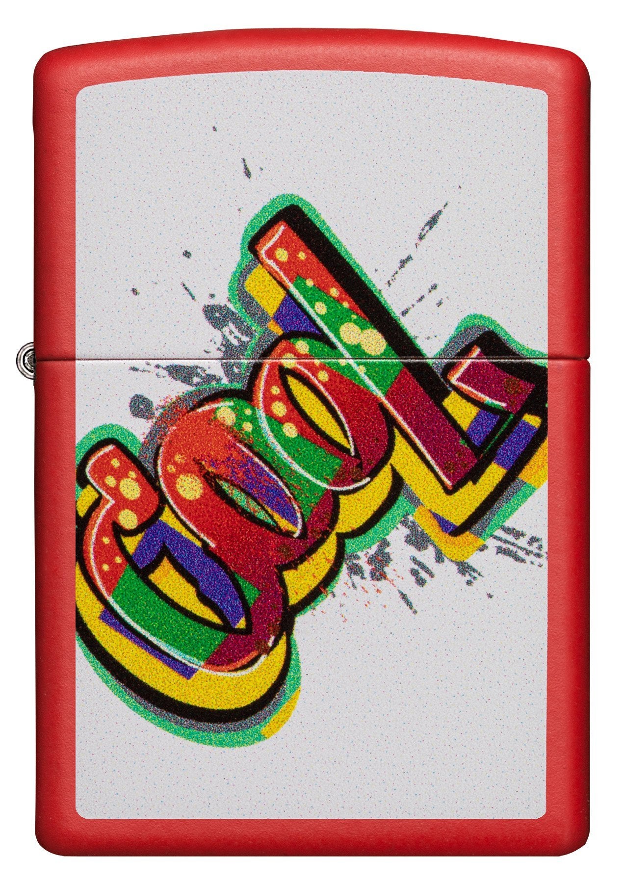 Vooraanzicht Zippo aansteker met inscriptie Cool kleurrijk
