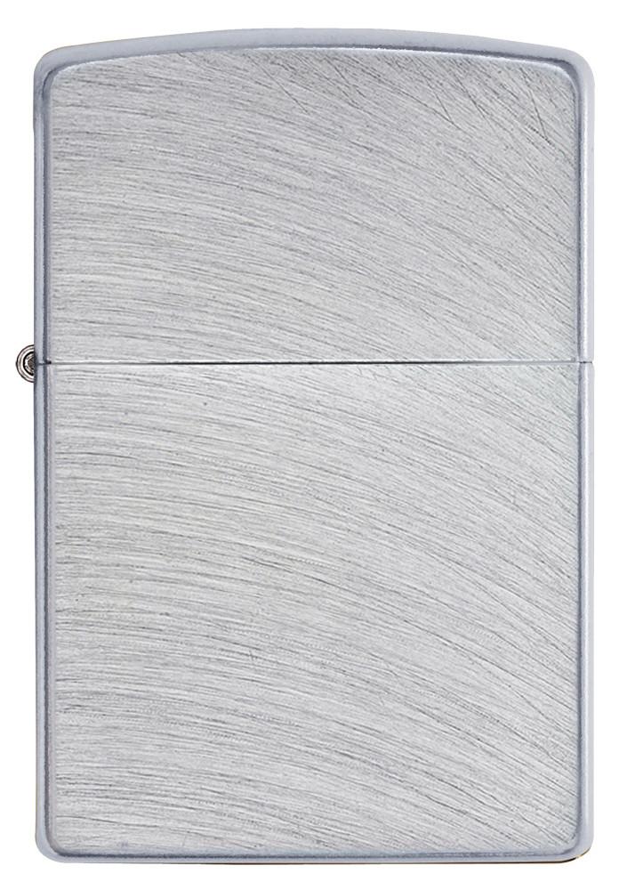 Vooraanzicht Zippo aansteker basismodel geborsteld chroom