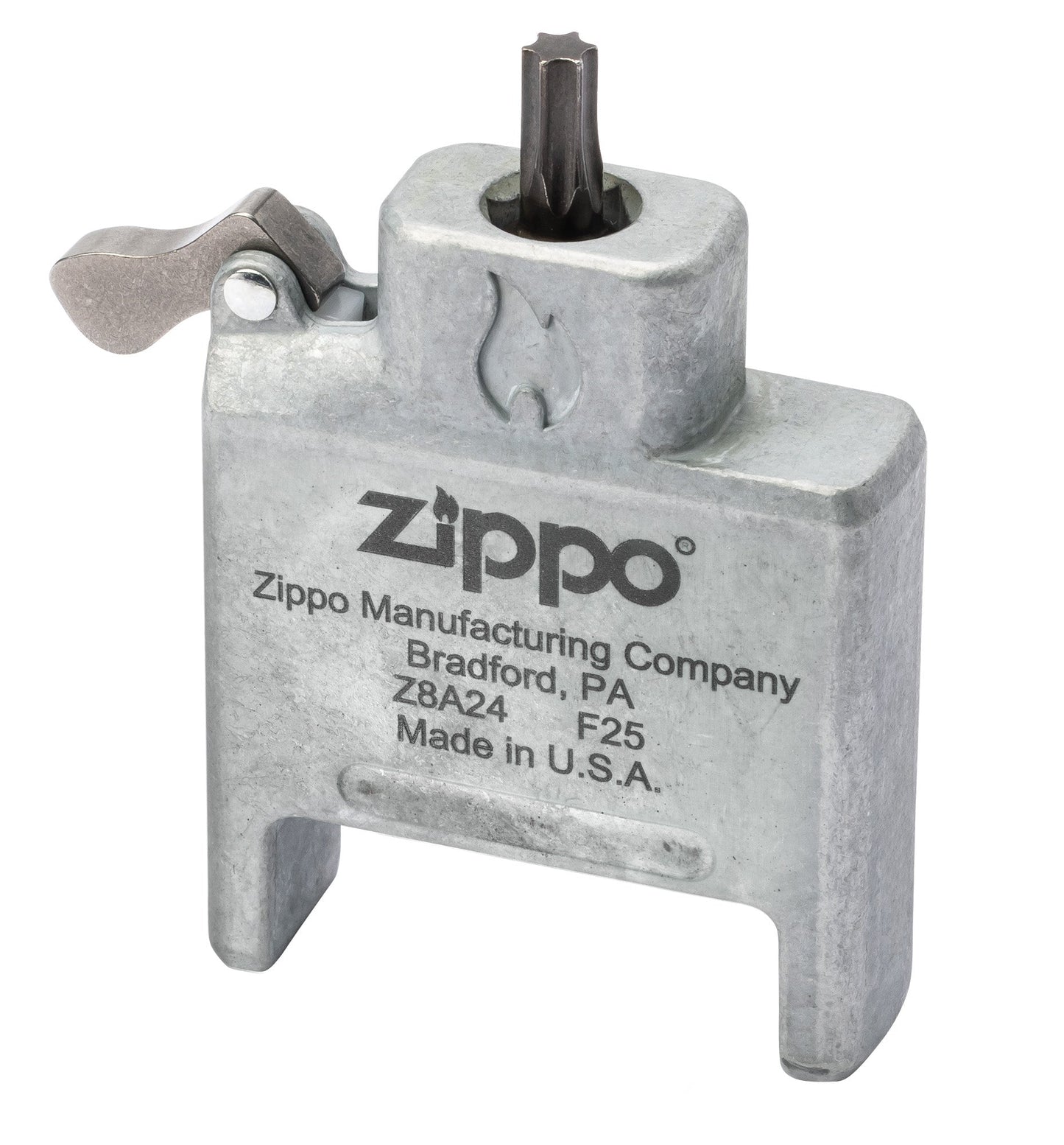 Bitveilige schroevendraaier met geborsteld chromen houder