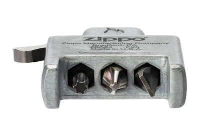 Bitveilige schroevendraaier met geborsteld chromen houder