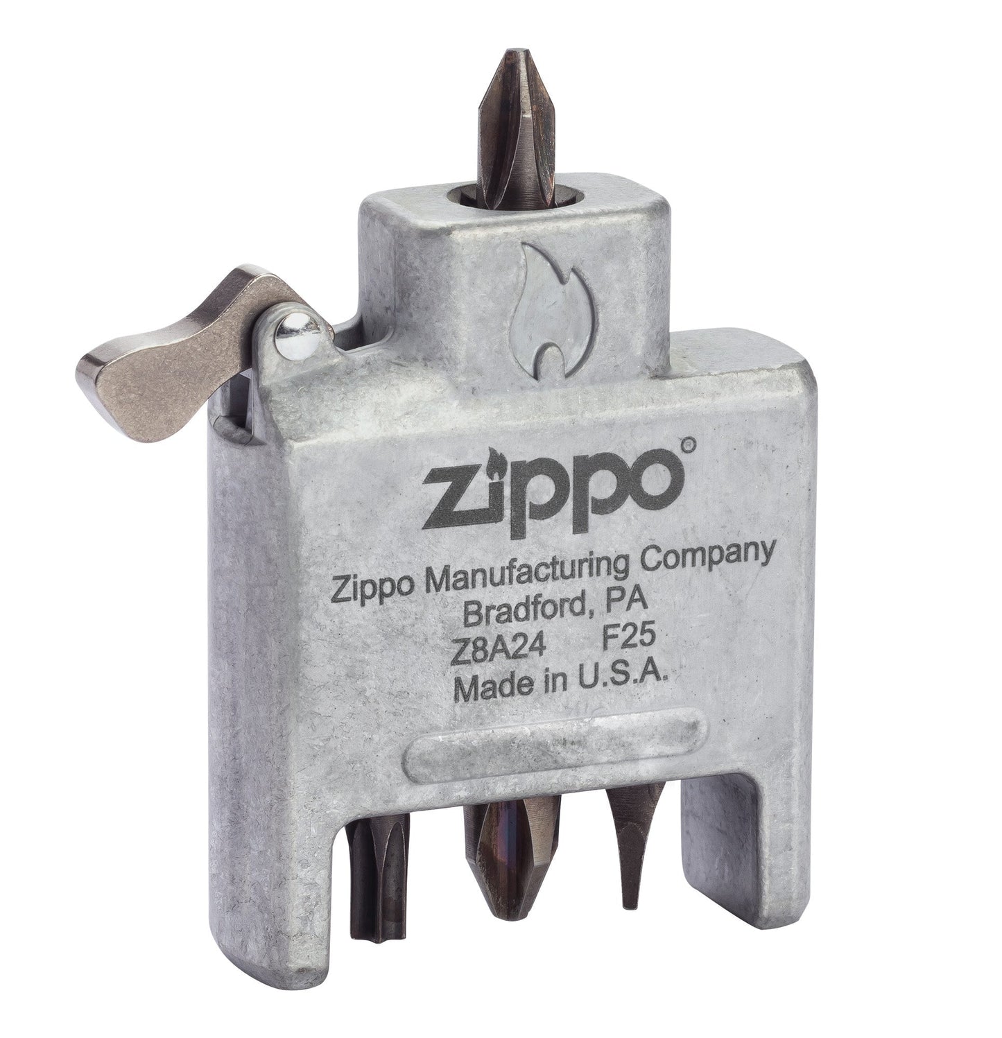 Bitveilige schroevendraaier met geborsteld chromen houder