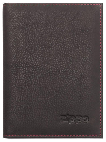 Vooraanzicht creditcardhouder bruin met Zippo-logo
