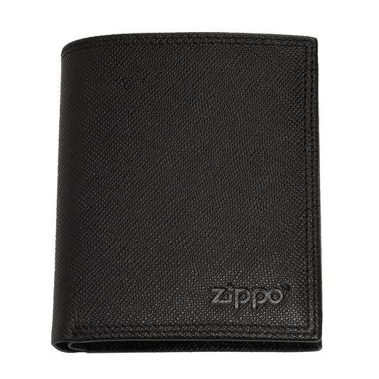 Zippo-portemonnee van saffianoleer met Zippo-logo vooraanzicht 