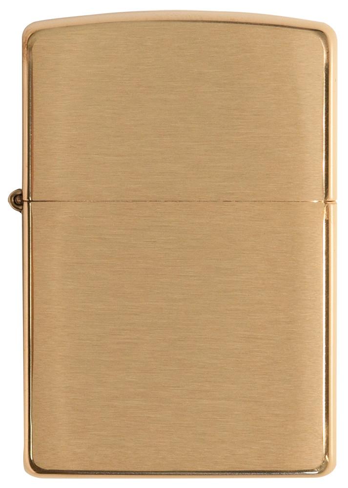 Vooraanzicht Zippo aansteker Brass Brushed basismodel