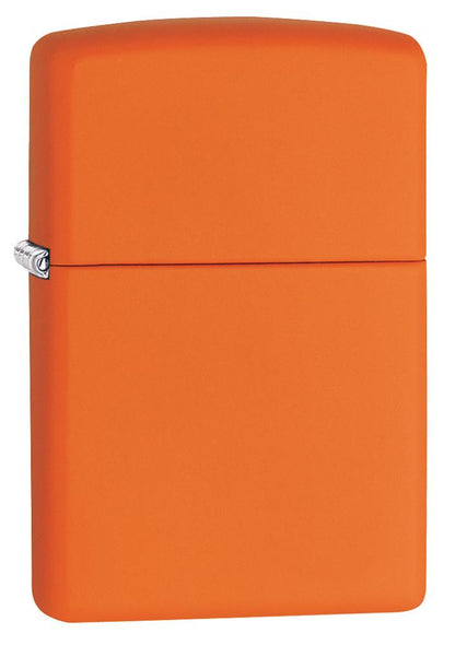 Vooraanzicht 3/4 hoek Zippo aansteker Orange Matte basismodel