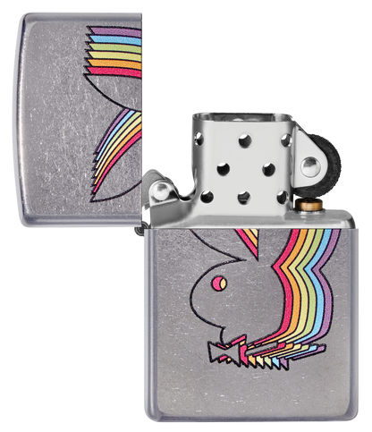 Vue de face du briquet tempête Zippo Playboy éteint, sans flamme