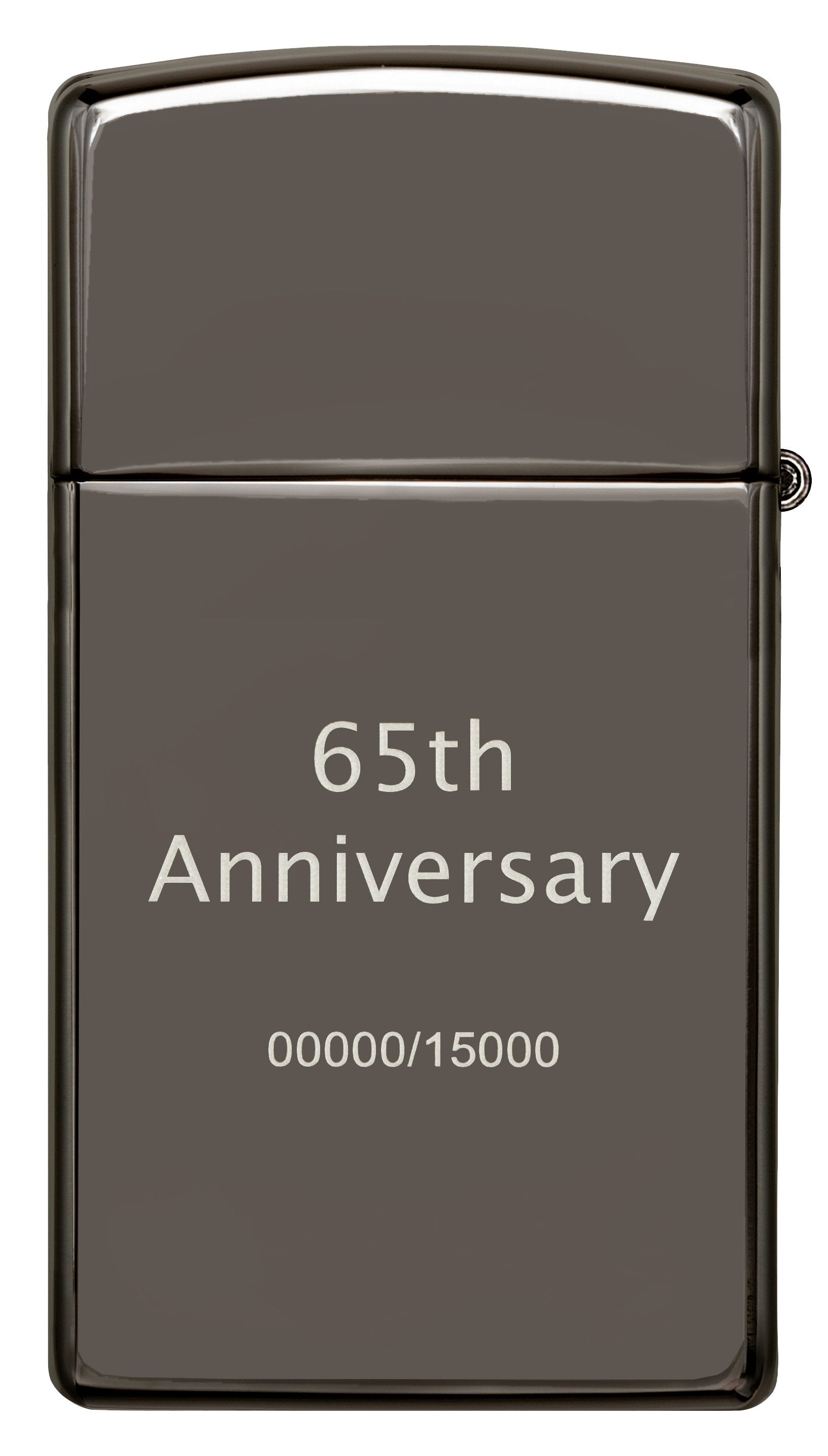 Achteraanzicht Zippo Aansteker 65 jaar Slim Black Ice Limited Edition 65ste Verjaardag