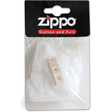 Vooraanzicht Zippo watten en vilt in verpakking