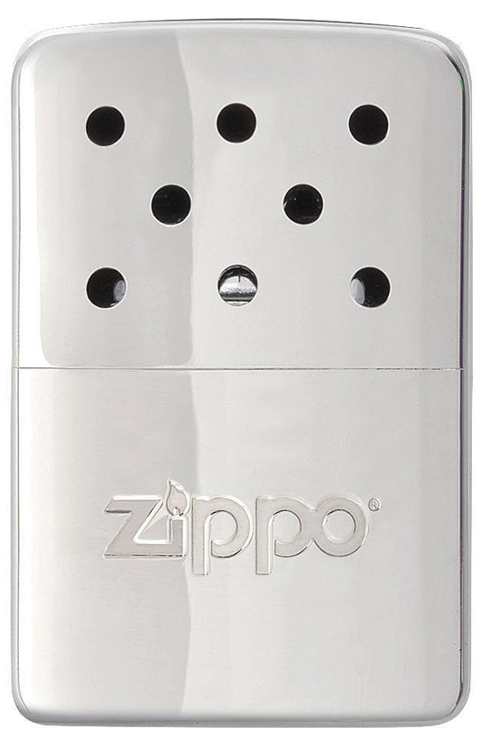 Vooraanzicht Zippo handwarmer metaal chroom klein