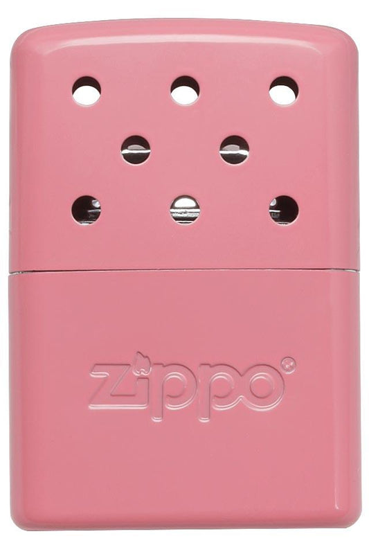 Vooraanzicht Zippo handwarmer metaal roze klein